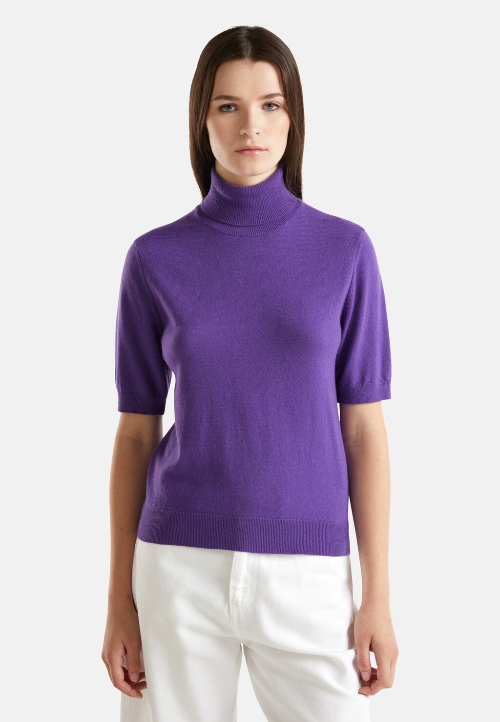 

Базовая футболка SHORT SLEEVE TURTLENECK United Colors of Benetton, сиреневый