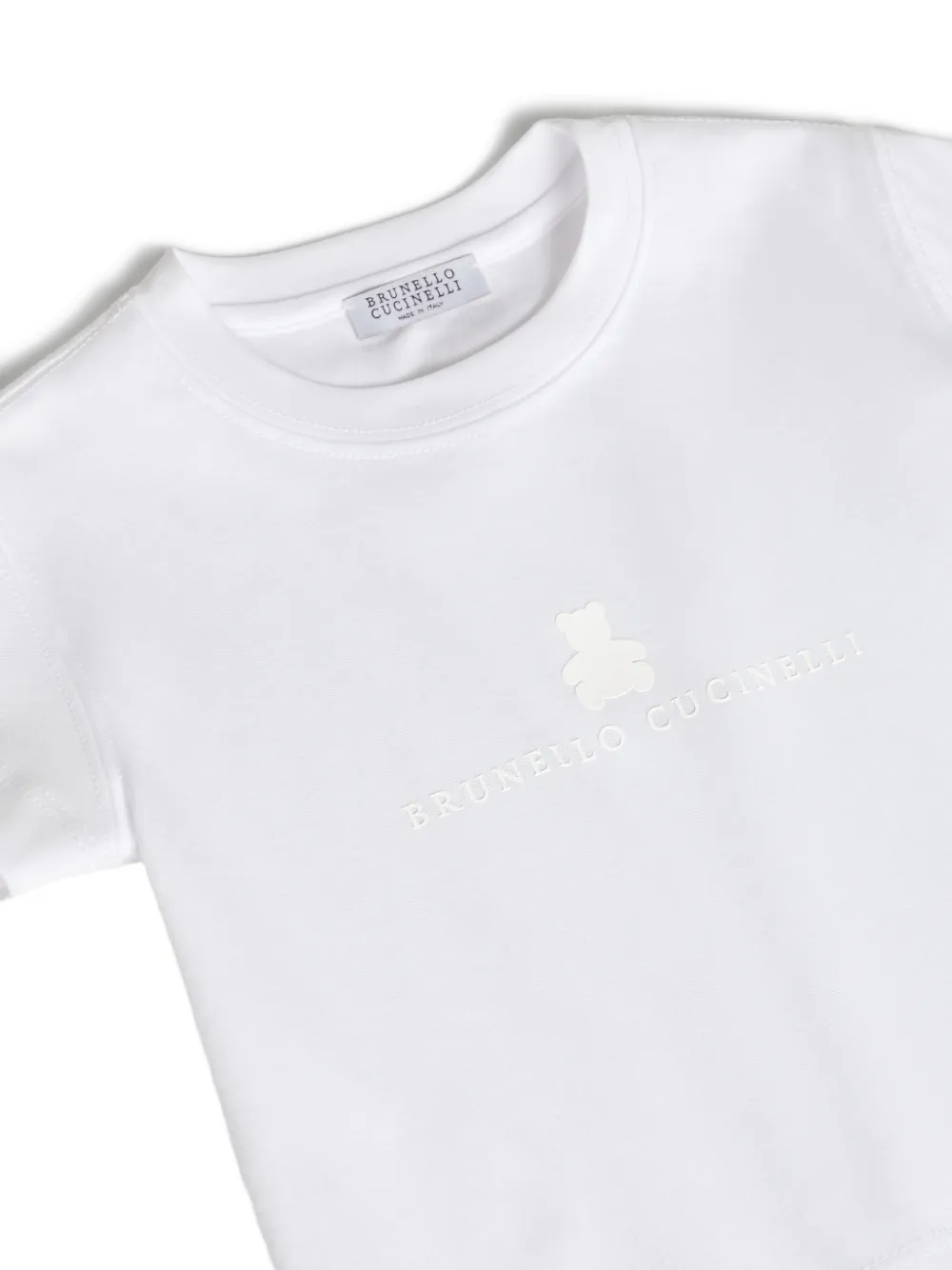Футболка из хлопкового джерси Baby Bernie Brunello Cucinelli Kids, белый — фото 3