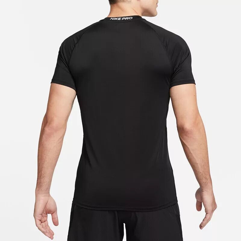 Мужская футболка узкого кроя с короткими рукавами Nike Pro Dri-FIT, черный — фото 3