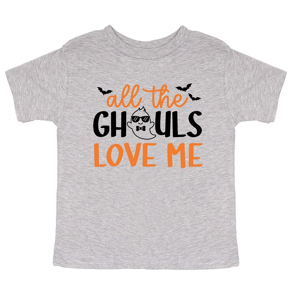 

Футболка с короткими рукавами и рисунком All The Ghouls Love Me Bats для малышей The Juniper Shop, цвет Heather Grey