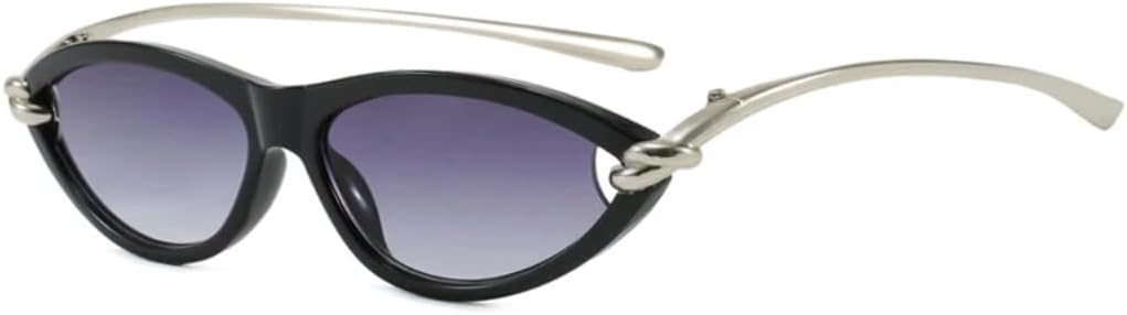 

Популярные модные солнцезащитные очки «кошачий глаз» конфетных цветов для женщин, овальные, с полой оправой, защита от УФ-излучения UV400 для мужчин VVTWSSW, Black Gray Gradient