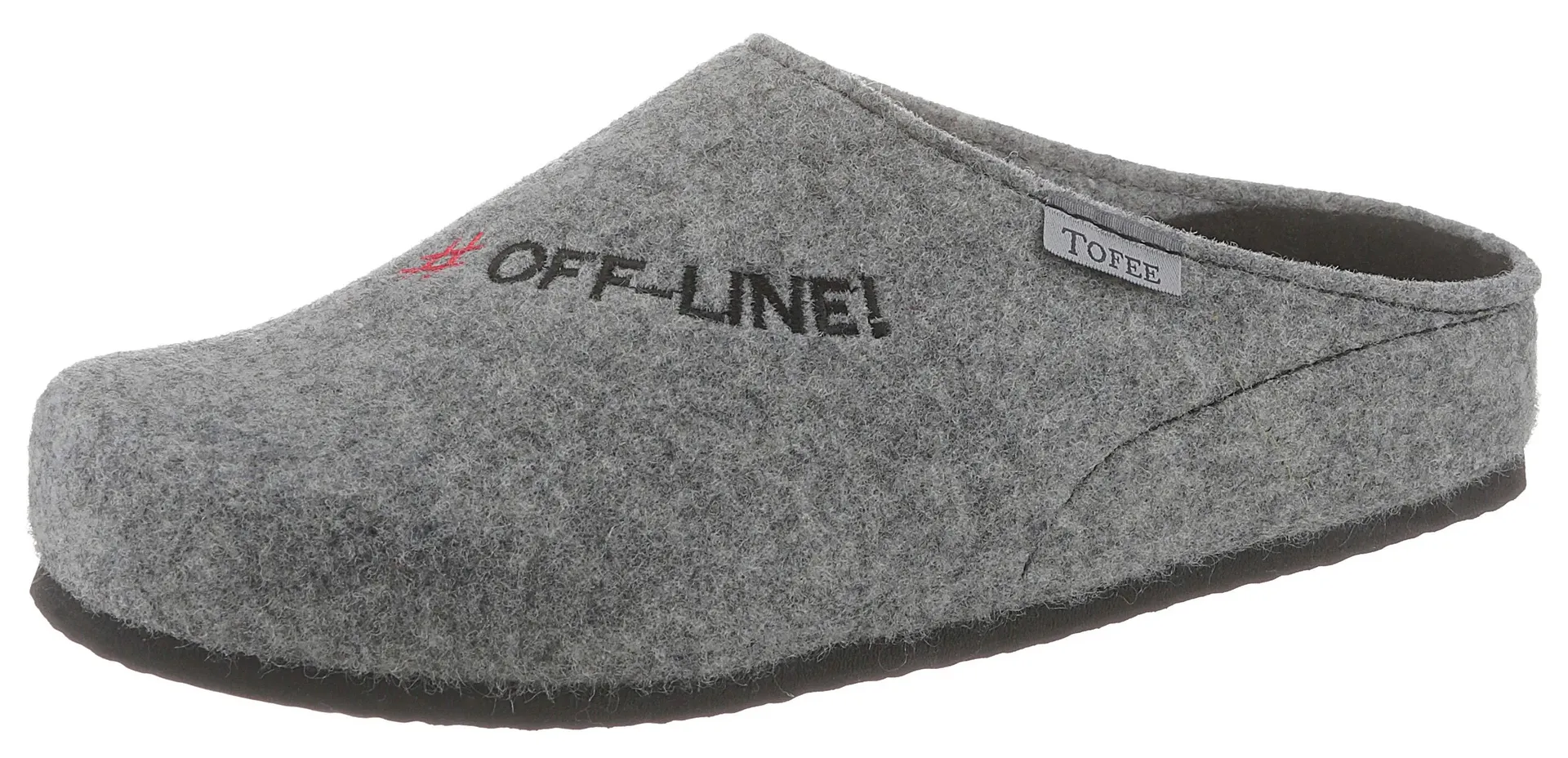 

Тапочки-тофи с надписью "#Off-Line!" Tofee, цвет Grau-Meliert