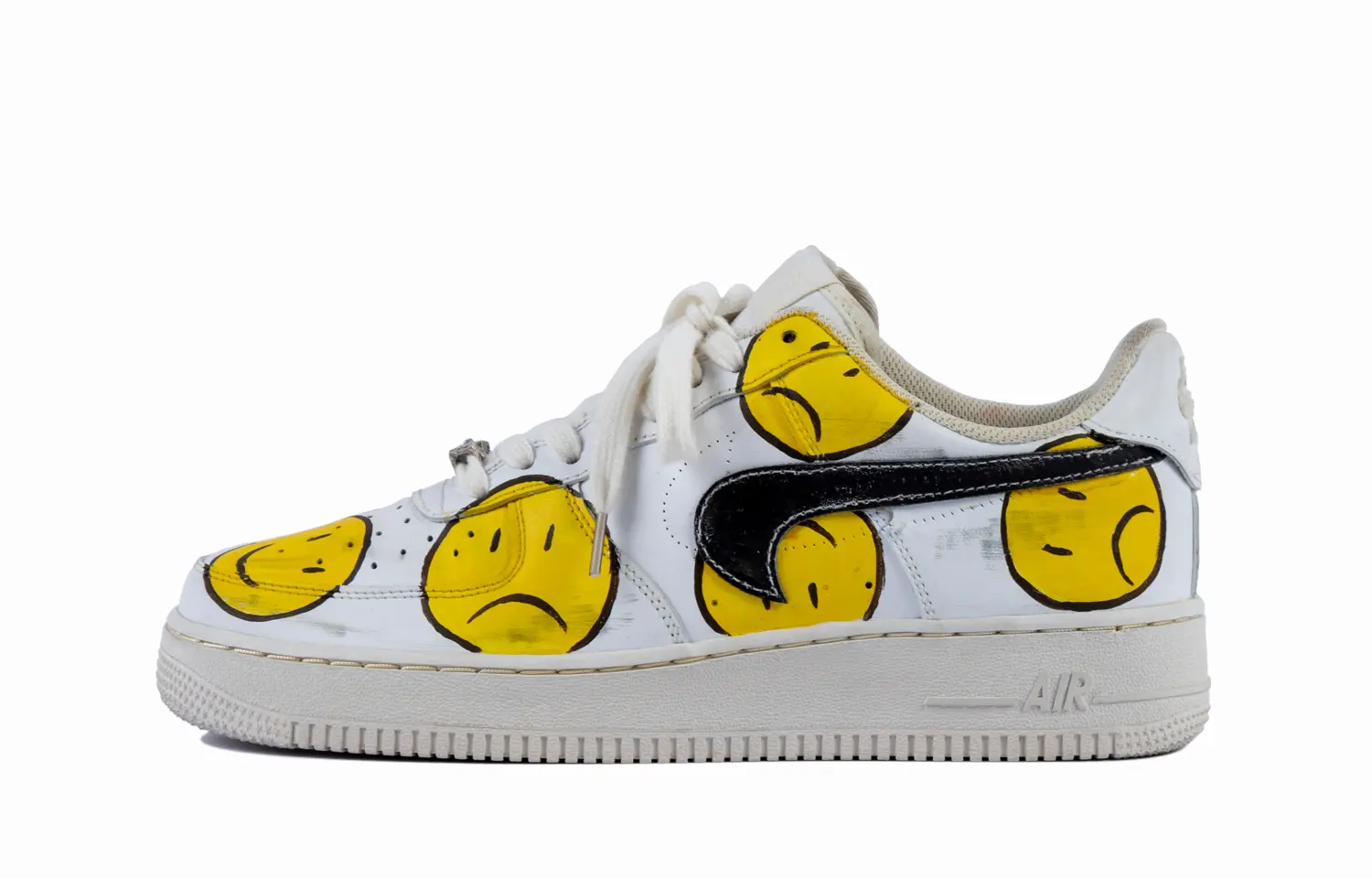 

Air Force 1 Reverse Smiley Face противоскользящие амортизирующие балансировочные низкие скейтборд кроссовки мужские beige Nike, экрю