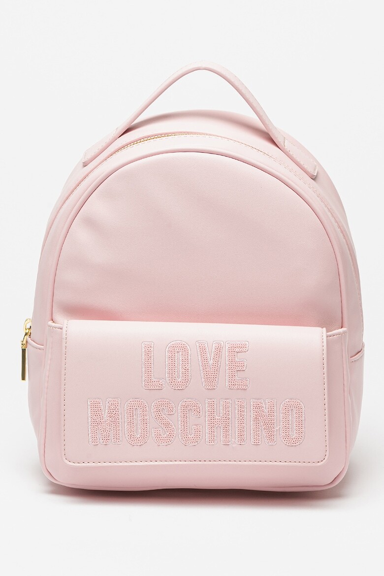 

Рюкзак из экокожи с пайетками Love Moschino, розовый