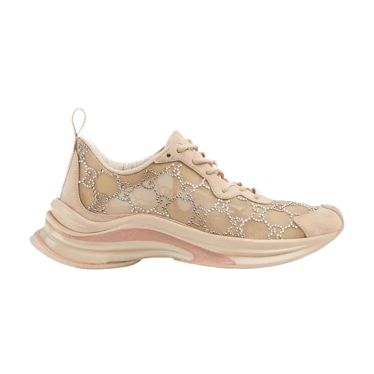 Кроссовки Gucci Wmns Run Sneaker GG Crystal - Light Powder, кремовый