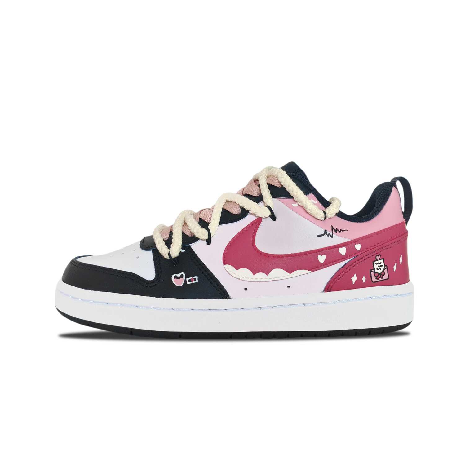 

Кроссовки Nike Court Borough Skateboard Shoes Women's Low-Top Pink, Розовый, Кроссовки Nike Court Borough Skateboard Shoes Women's Low-Top Pink