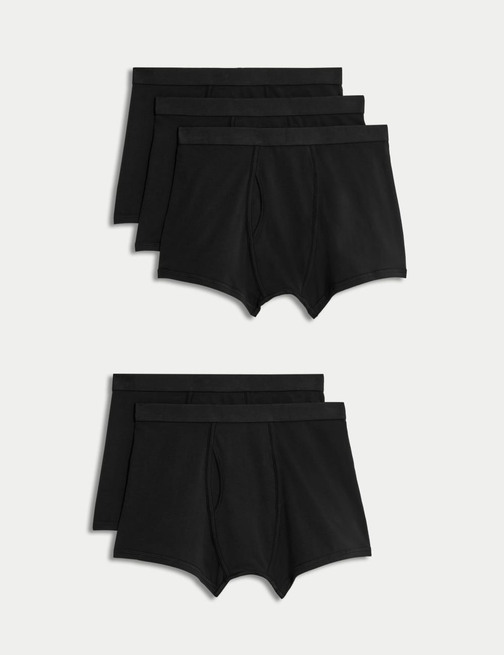 

5 упаковок хлопковых стрейч-боксеров Cool & Fresh Marks & Spencer, черный