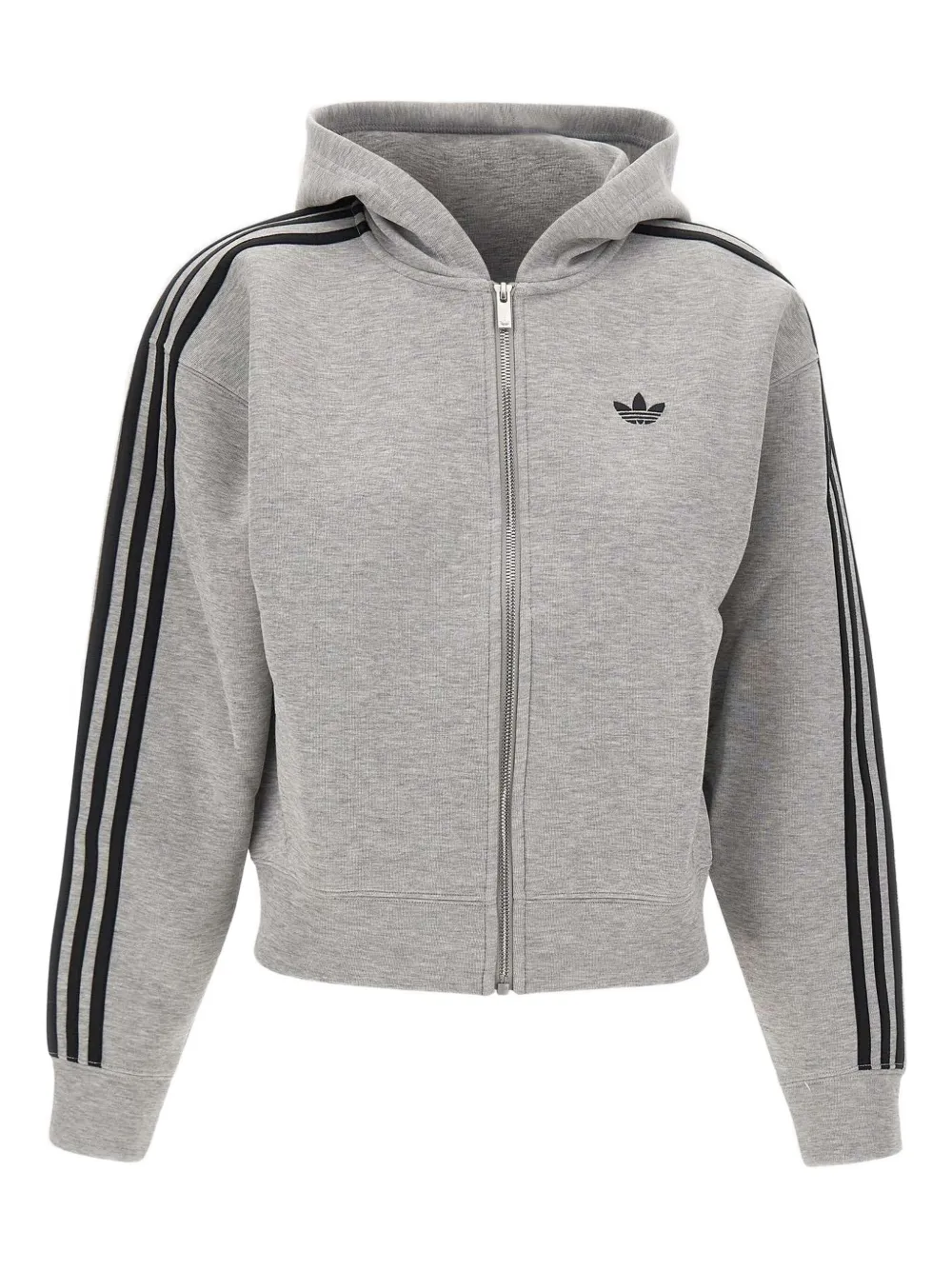 

Худи на молнии с тремя полосками adidas, серый