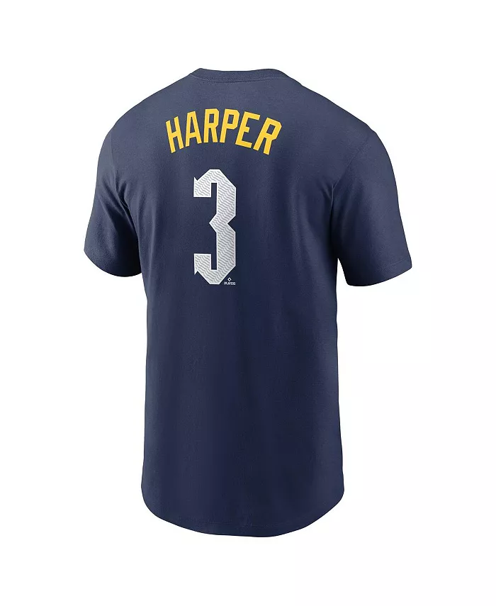 Мужская футболка Bryce Harper Royal Philadelphia Phillies 2024 City Connect Fuse с именем и номером Nike — фото 3