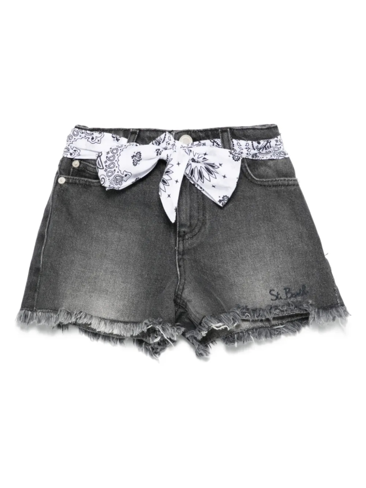 

Джинсовые шорты с отделкой банданой MC2 Saint Barth Kids, серый