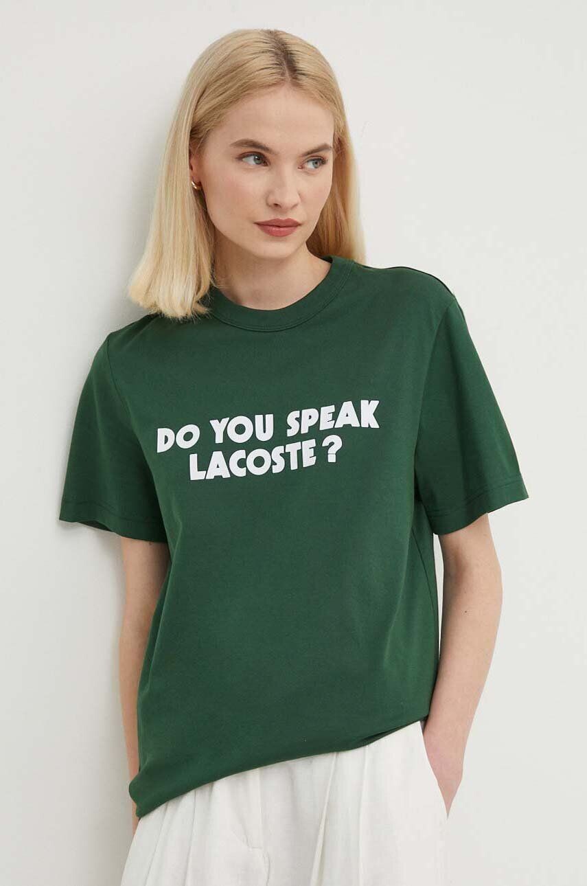 

Хлопковая футболка Lacoste, зеленый