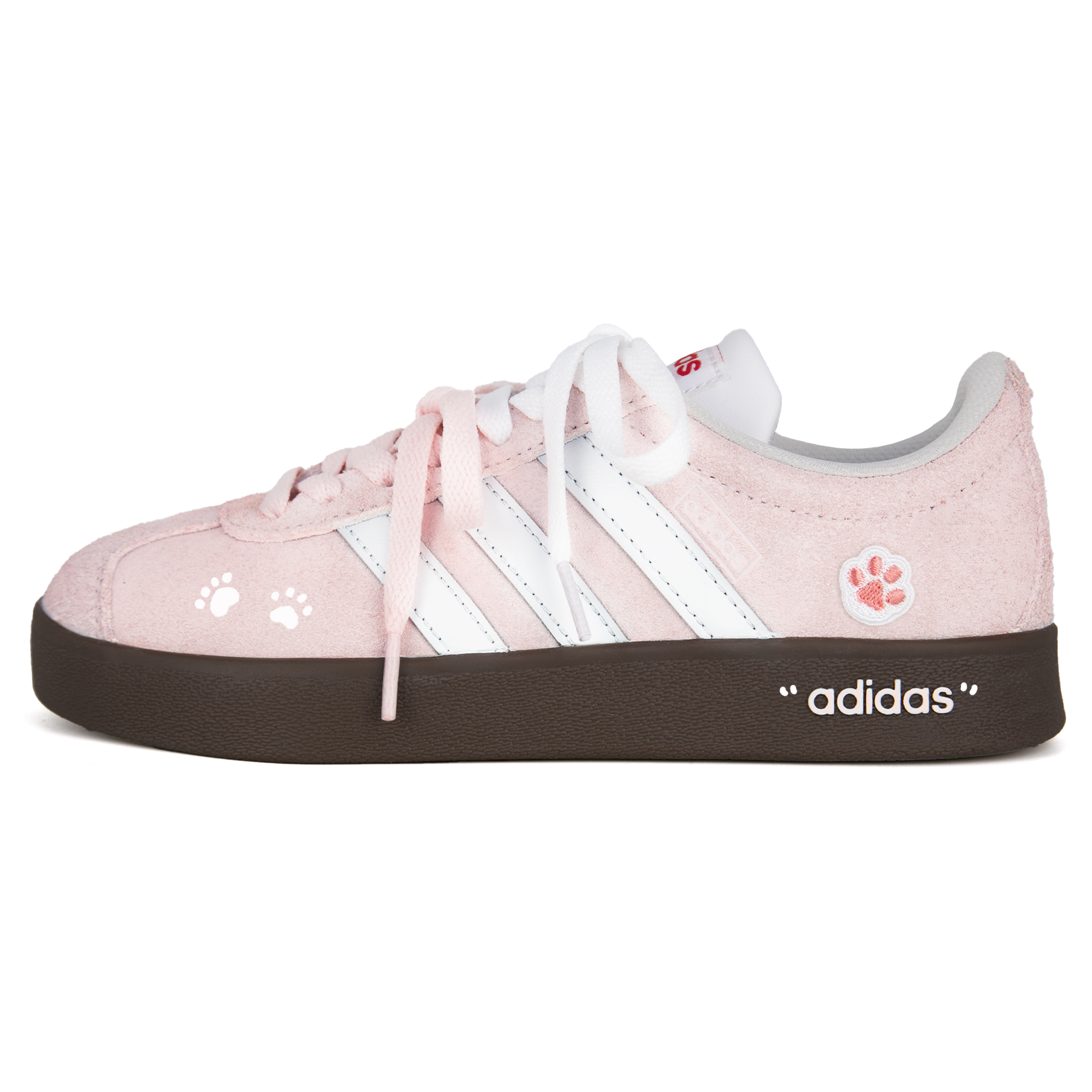 

Adidas VL COURT 20 Cat Paw Cream Puff устойчивые к истиранию низкие кроссовки для скейтбординга унисекс светло-розовые