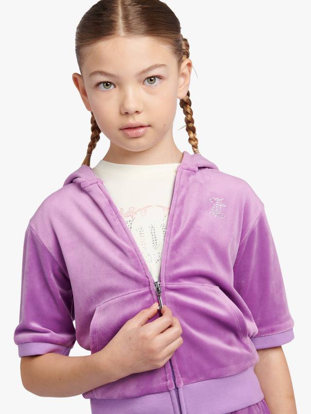 Детская велюровая толстовка на молнии Juicy Couture, Dewberry — фото 4
