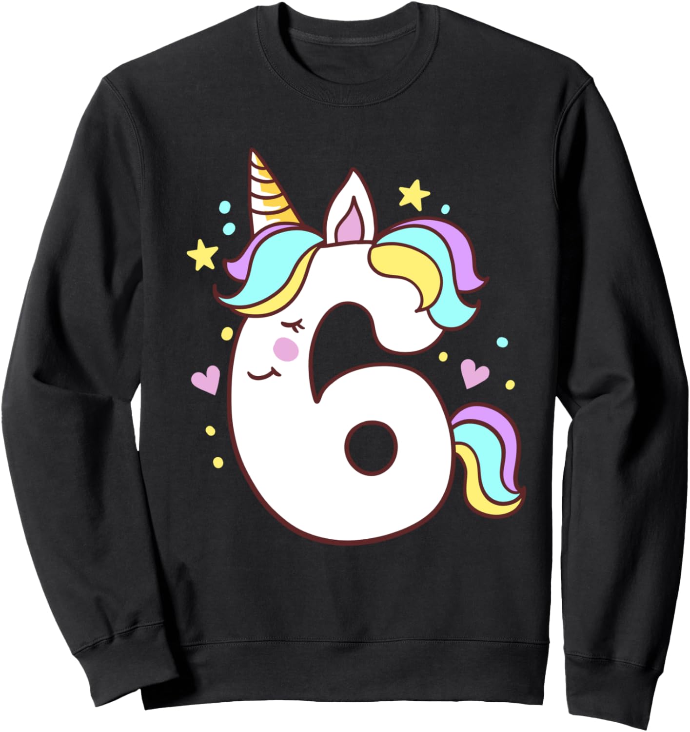 

Милая толстовка с единорогом для вечеринки в честь 6-летия девочки Magical Unicorn Birthday Outfits, черный