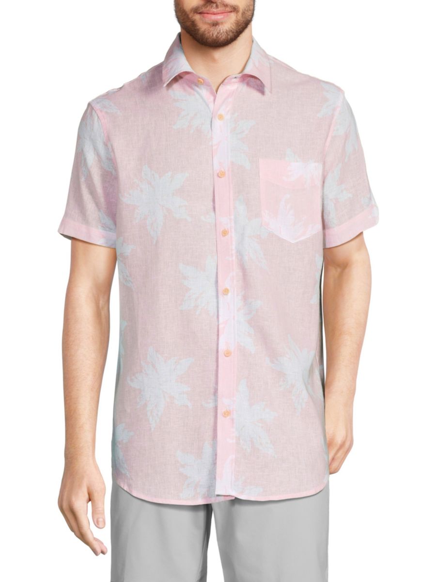 

Рубашка из льняной смеси с цветочным принтом Ben Sherman, розовый