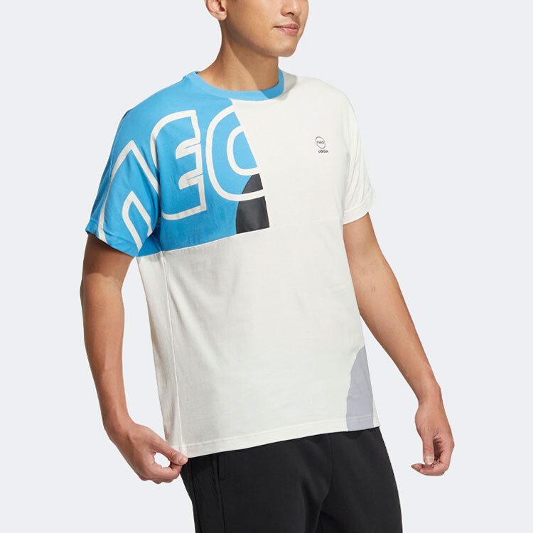 Футболка мужская синяя/белая Adidas Neo, синий — фото 4