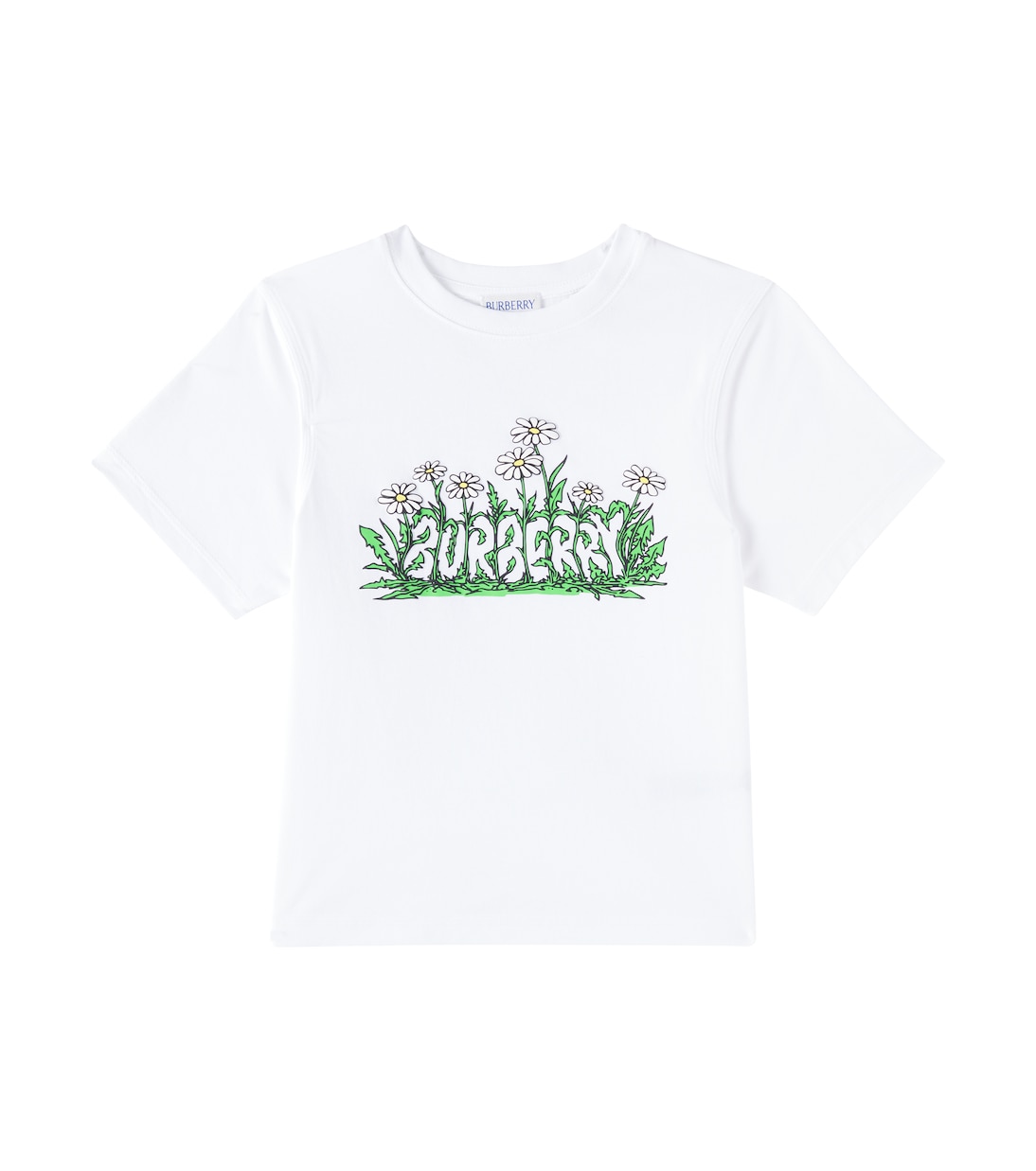 

Футболка из хлопкового джерси с принтом Burberry Kids, белый