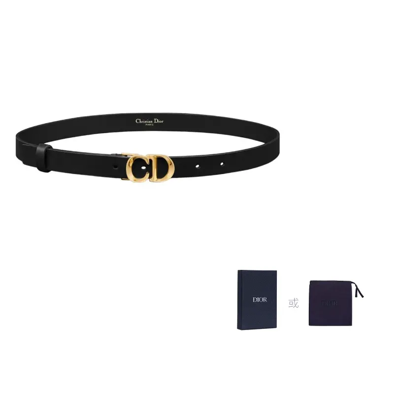

DIOR Женский ремень из телячьей кожи черный шириной 2 см, Black