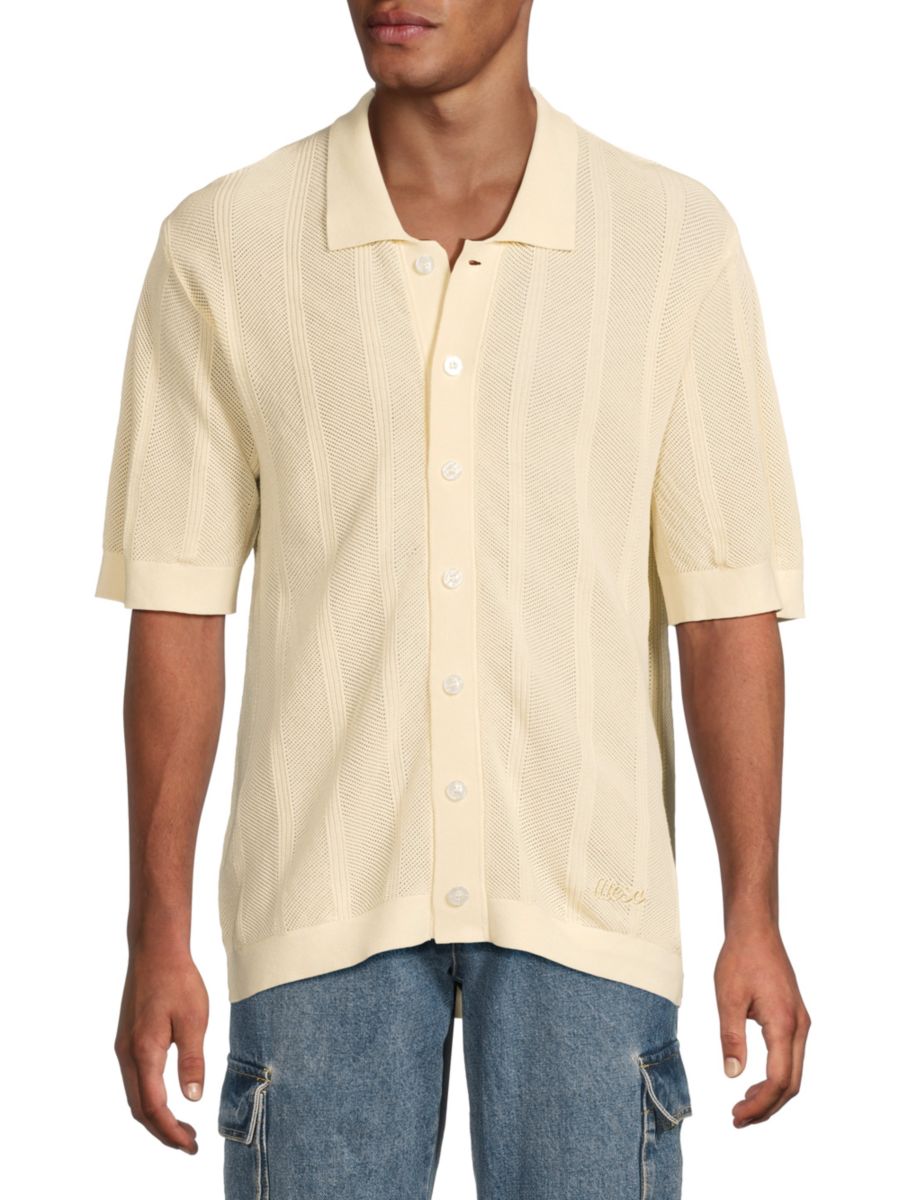 

Рубашка из текстурированного хлопка с пуговицами спереди Wesc, цвет White Asparagus