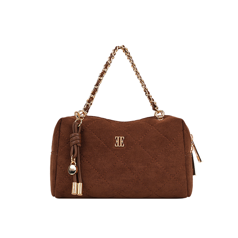 

ELLE Синтетическая кожа, текстильная мозаичная кроссбоди сумка Regular Women's Four Seasons Brown/Versatile Gray