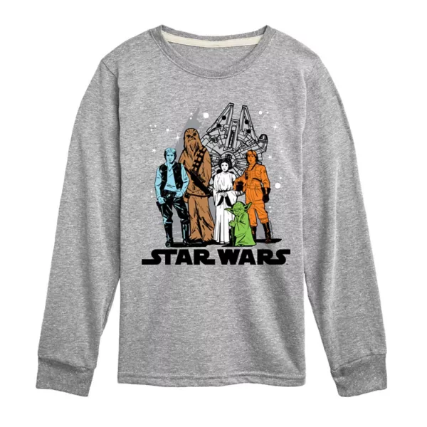 

Футболка с длинным рукавом и принтом для мальчиков 8-20 лет Star Wars, серый