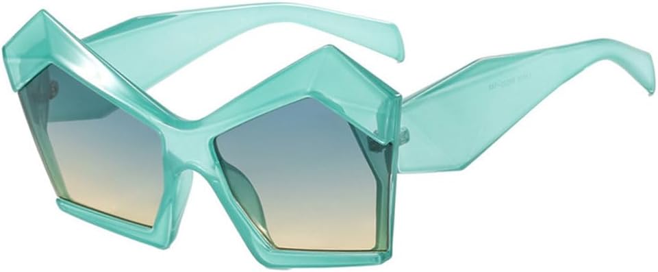 

Модные солнцезащитные очки неправильной формы для женщин, разноцветные, с защитой от УФ-излучения UV400, трендовые солнцезащитные очки с градиентным переходом для женщин TKKTLLT, Bluegreen-greenbrown