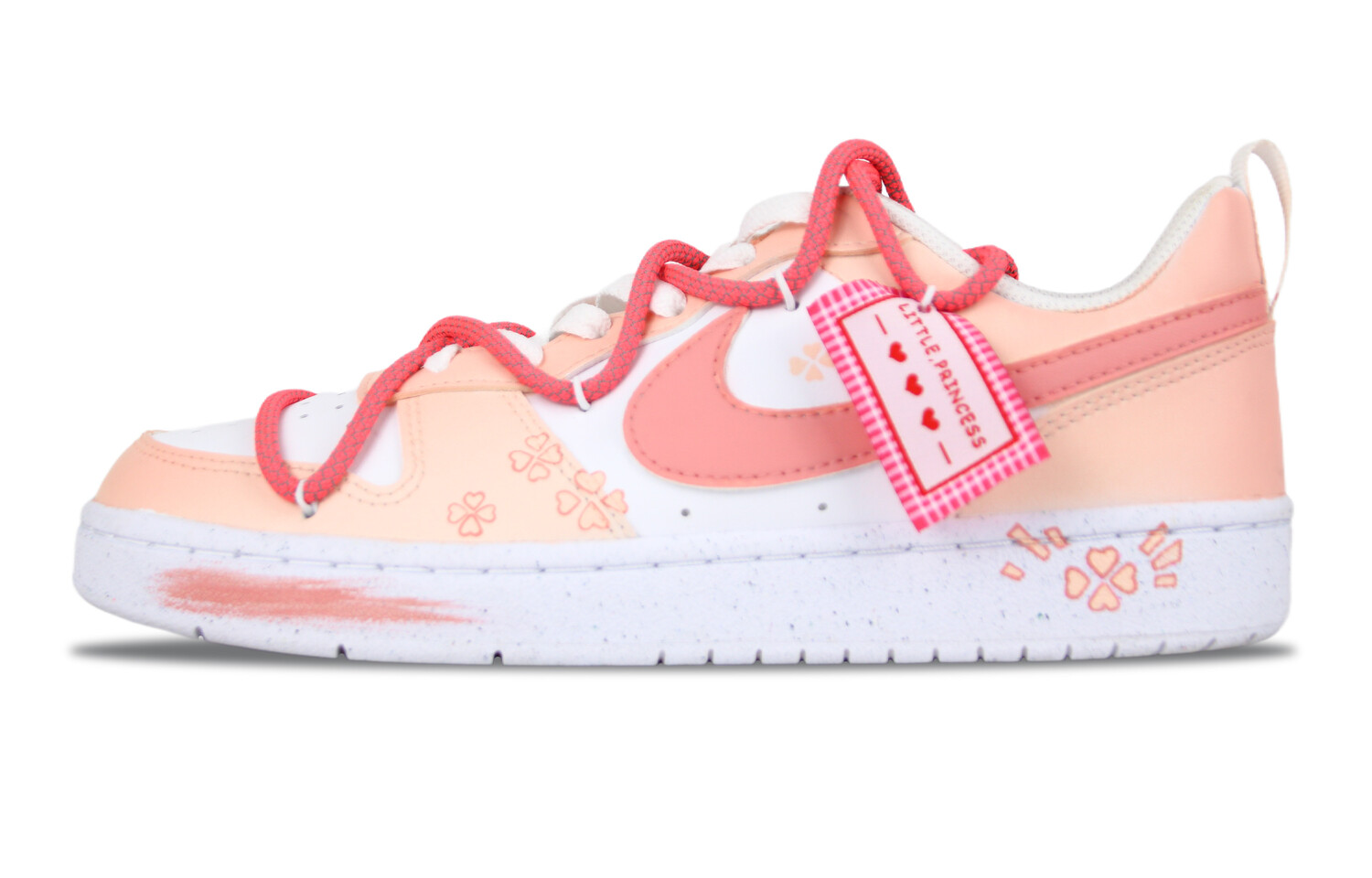 

Кроссовки Nike Court Borough Skateboard Shoes Women's Low-Top Pink/White, белый