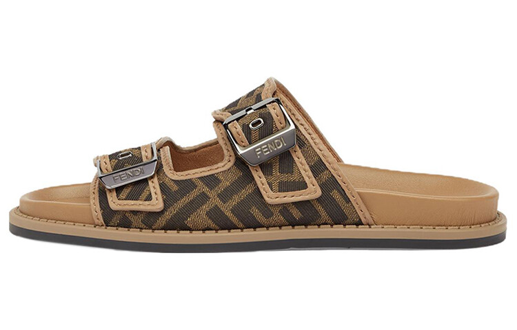 Сандалии Fendi Feel Jacquard, коричневый