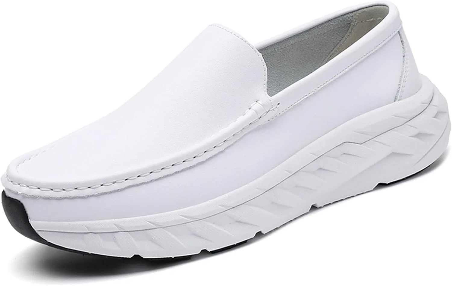 Мокасины мужские кожаные повседневные White PTNOKA