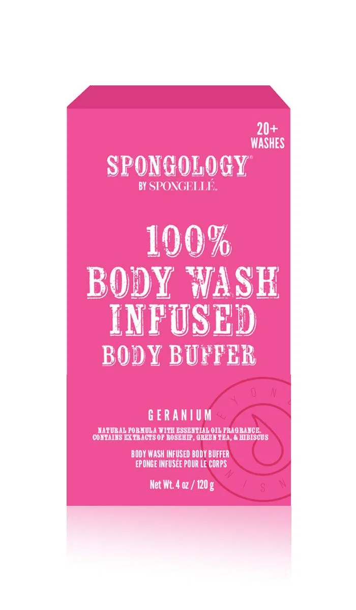 Губка для душа Spongelle Spongology Body Wash Infused Body Buffer с ароматом герани Spongellé