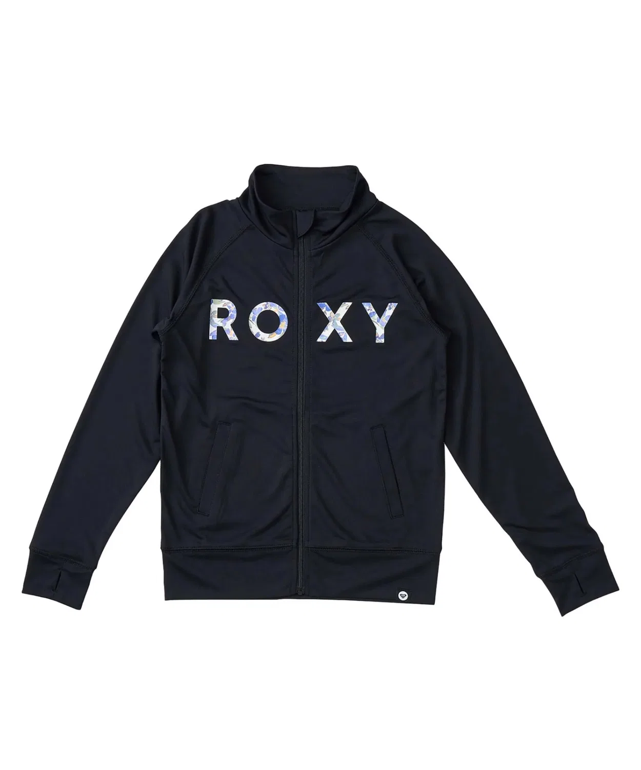 Рашгард детский Roxy MINI ARTSY FLORAL LO с ZIP-застежкой, черный
