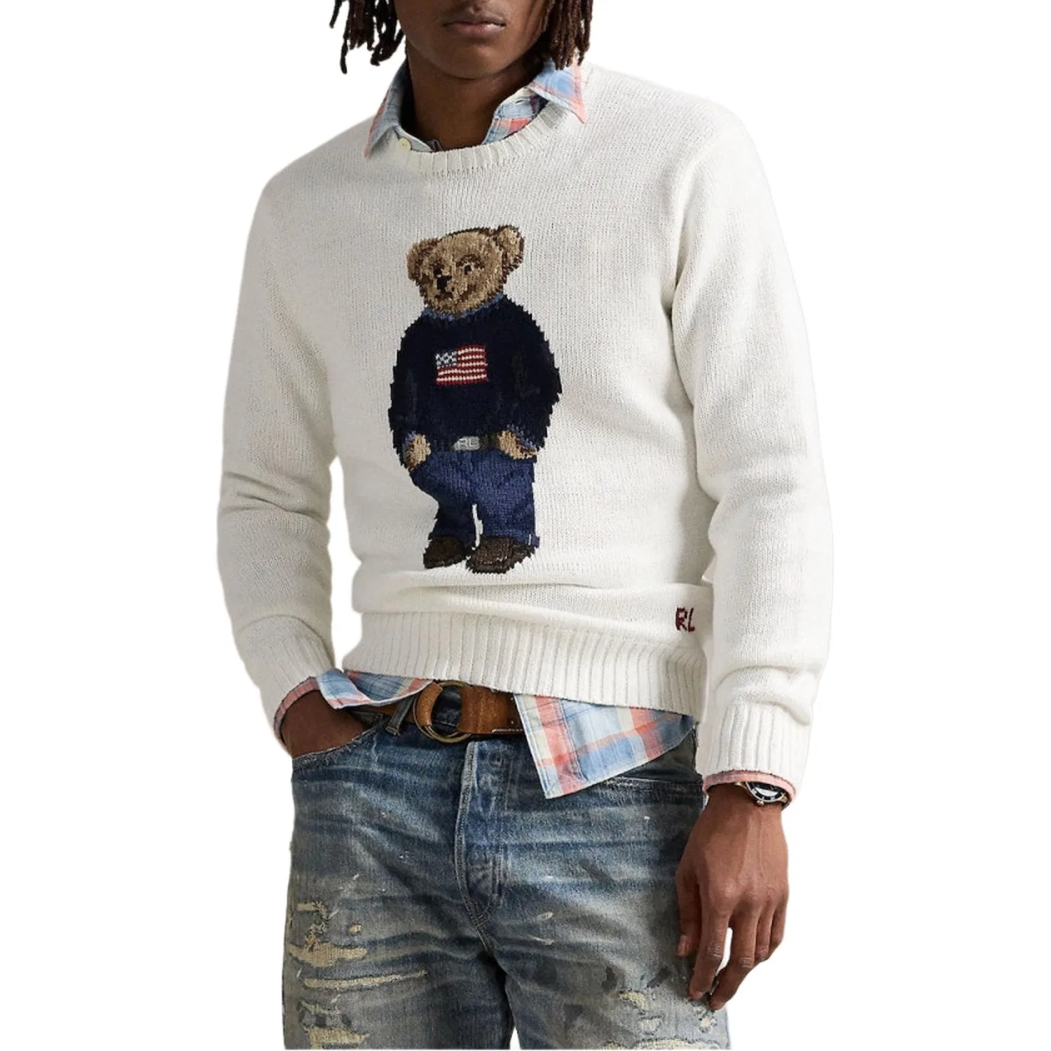 Джемпер вязаный Polo Bear Polo Ralph Lauren, White — фото 3