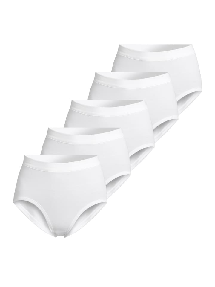 

ESGE Простые трусы с высокой талией, тонкая ребристая ткань, белого цвета