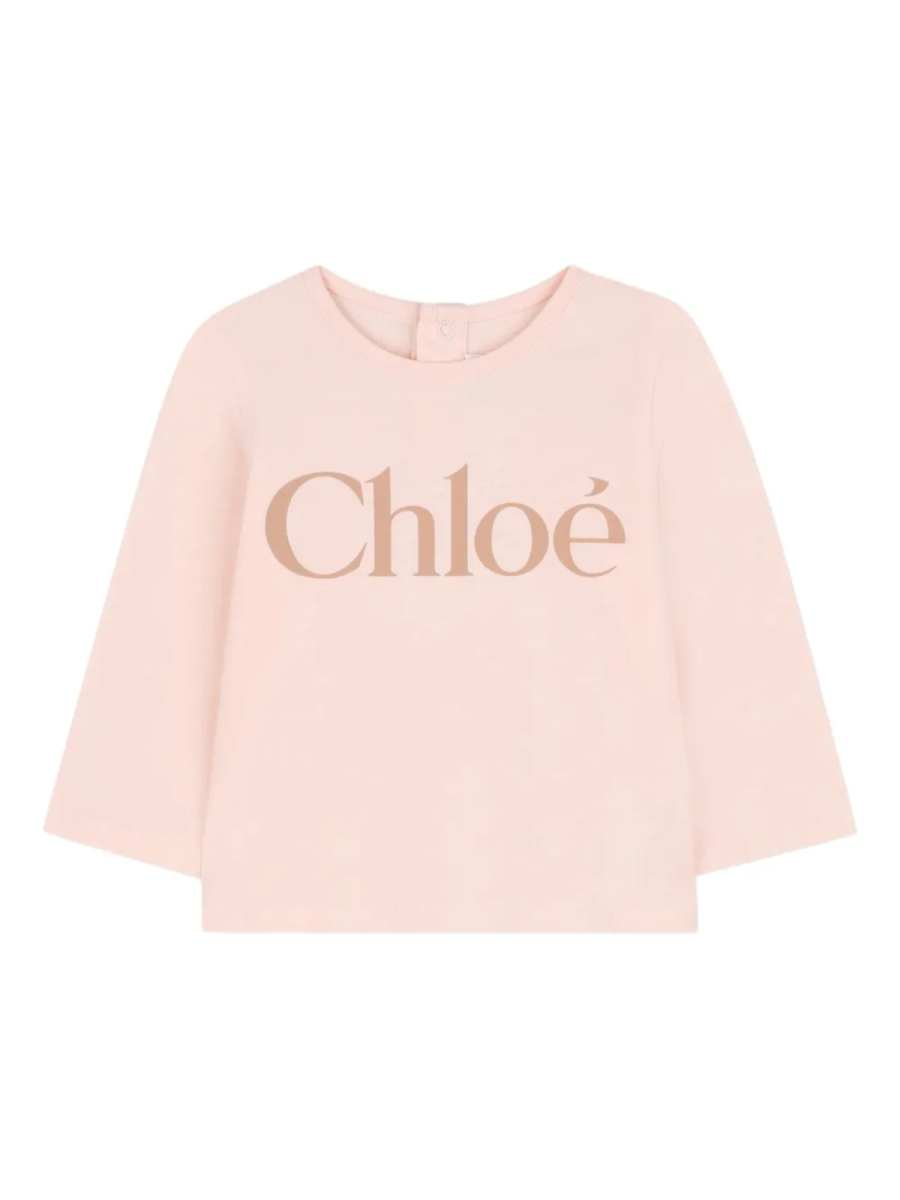 Топ с длинными рукавами и логотипом Chloé Kids, розовый — фото 2