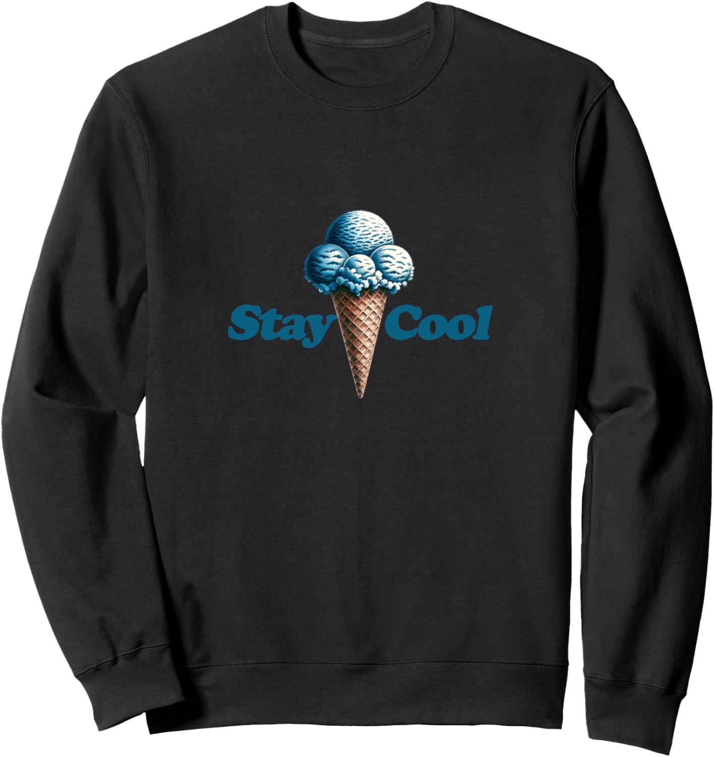 

Толстовка Stay Cool Triple Scoop Ice Cream Cone Summer Love Cool Teez, черный