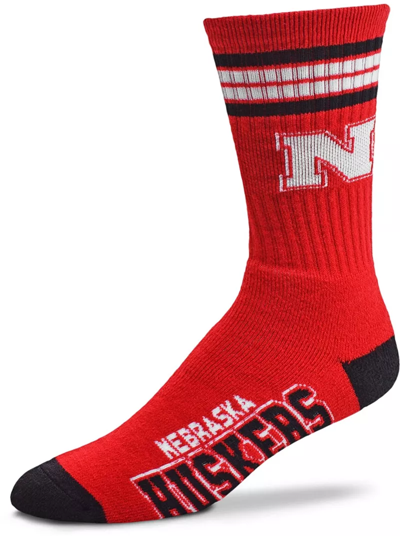 

Носки Deuce Crew с 4 полосками для босых ног Nebraska Cornhuskers For Bare Feet