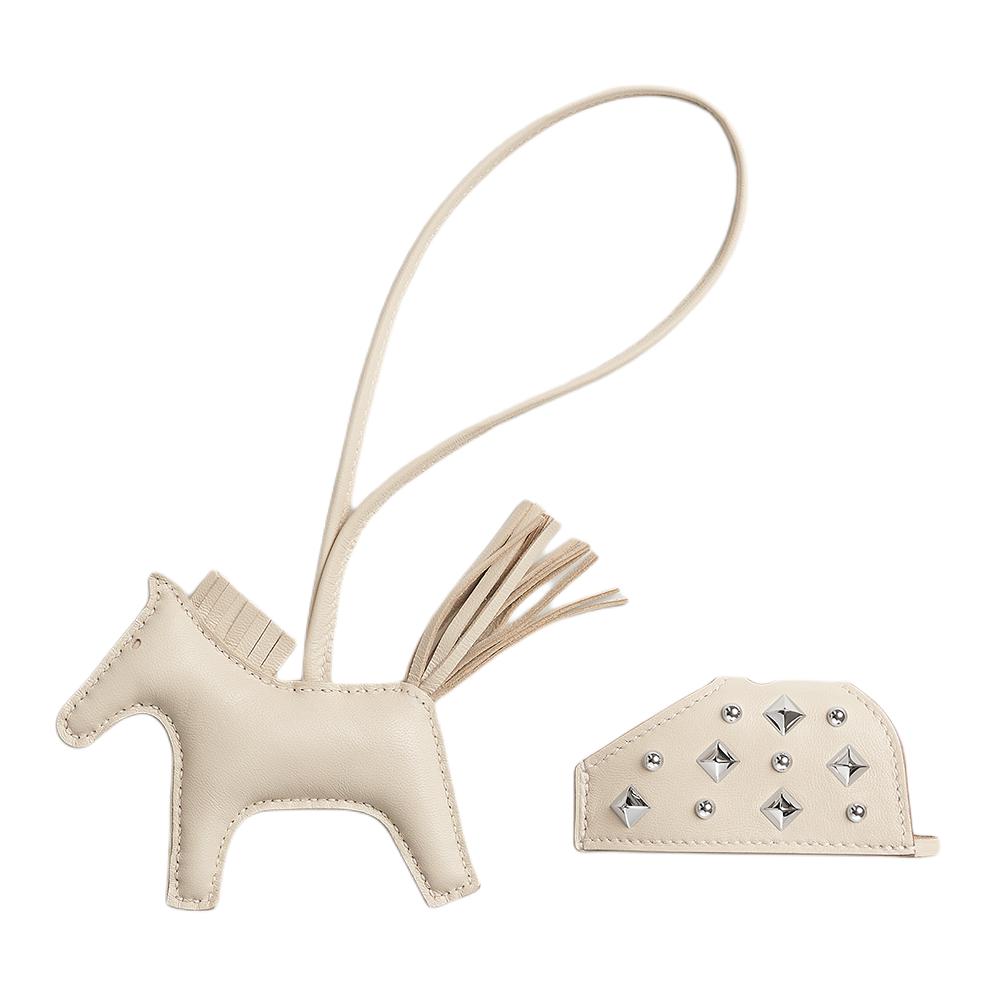HERMES Сумка Rodeo Milo из ягненка и телячьей кожи Swift малая унисекс белый мел, Chalk White — фото 2