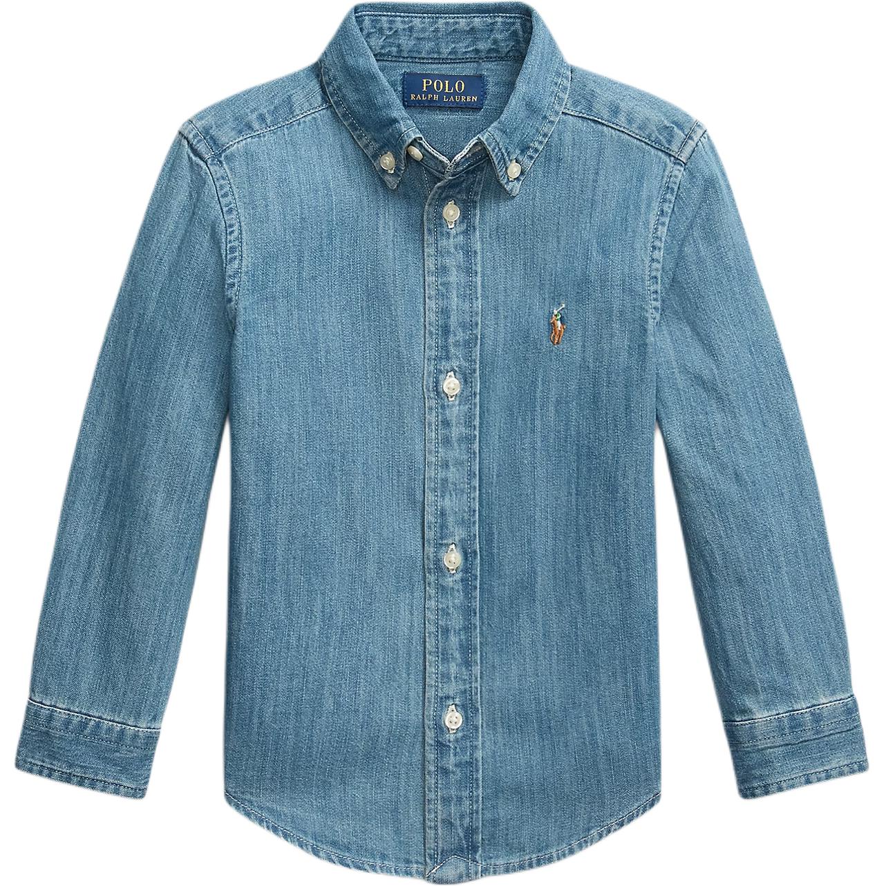 

SS23 Детские джинсовые рубашки Детские синие Polo Ralph Lauren, темно-синий