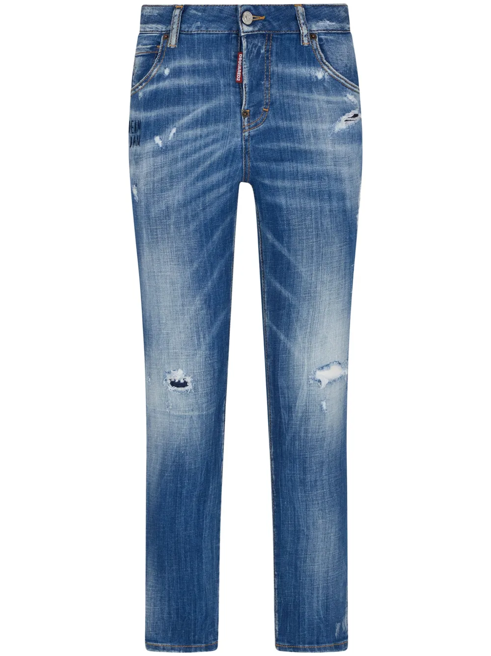 

Прямые джинсы с прорезями DSQUARED2, синий