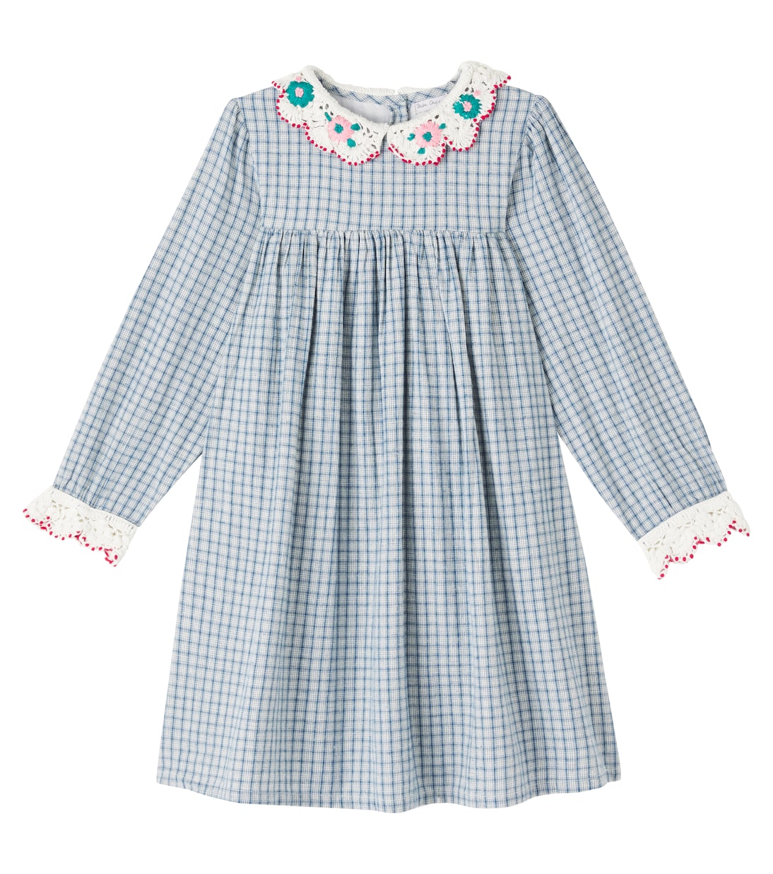 

Платье из хлопка и льна в клетку Rhea Bebe Organic, Blue Check