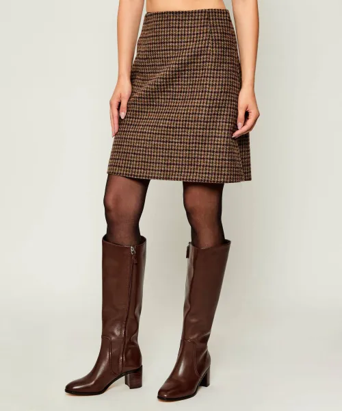 

Юбка из шерсти вата Weekend Maxmara, коричневый