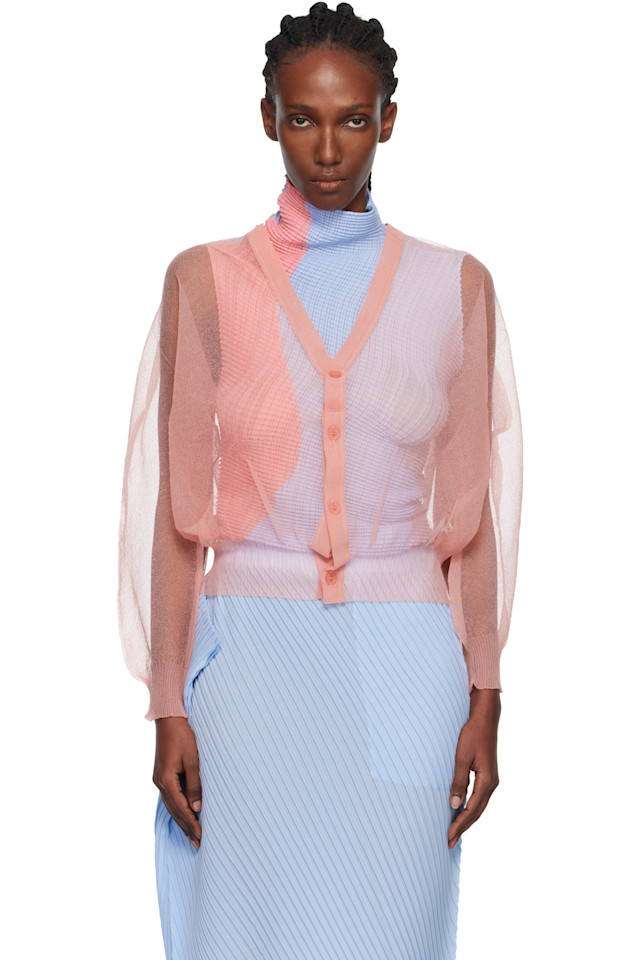 

Issey Miyake Розовый кардиган-футляр