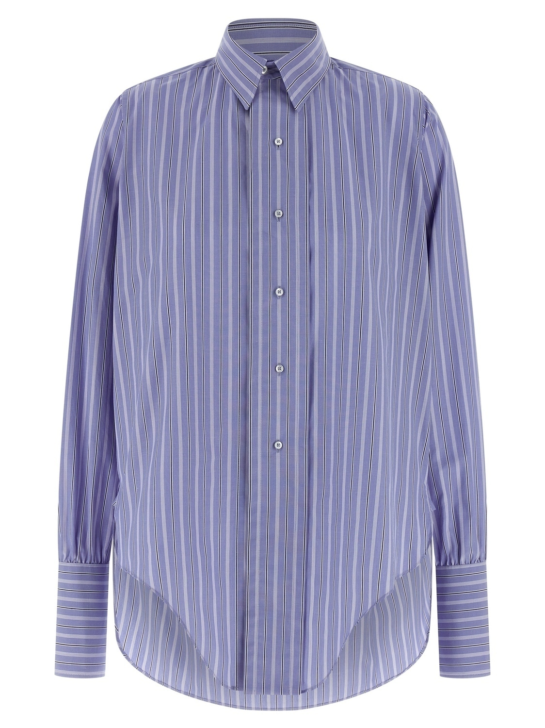 

Хлопковая рубашка в полоску MAISON MARGIELA, светло-голубой