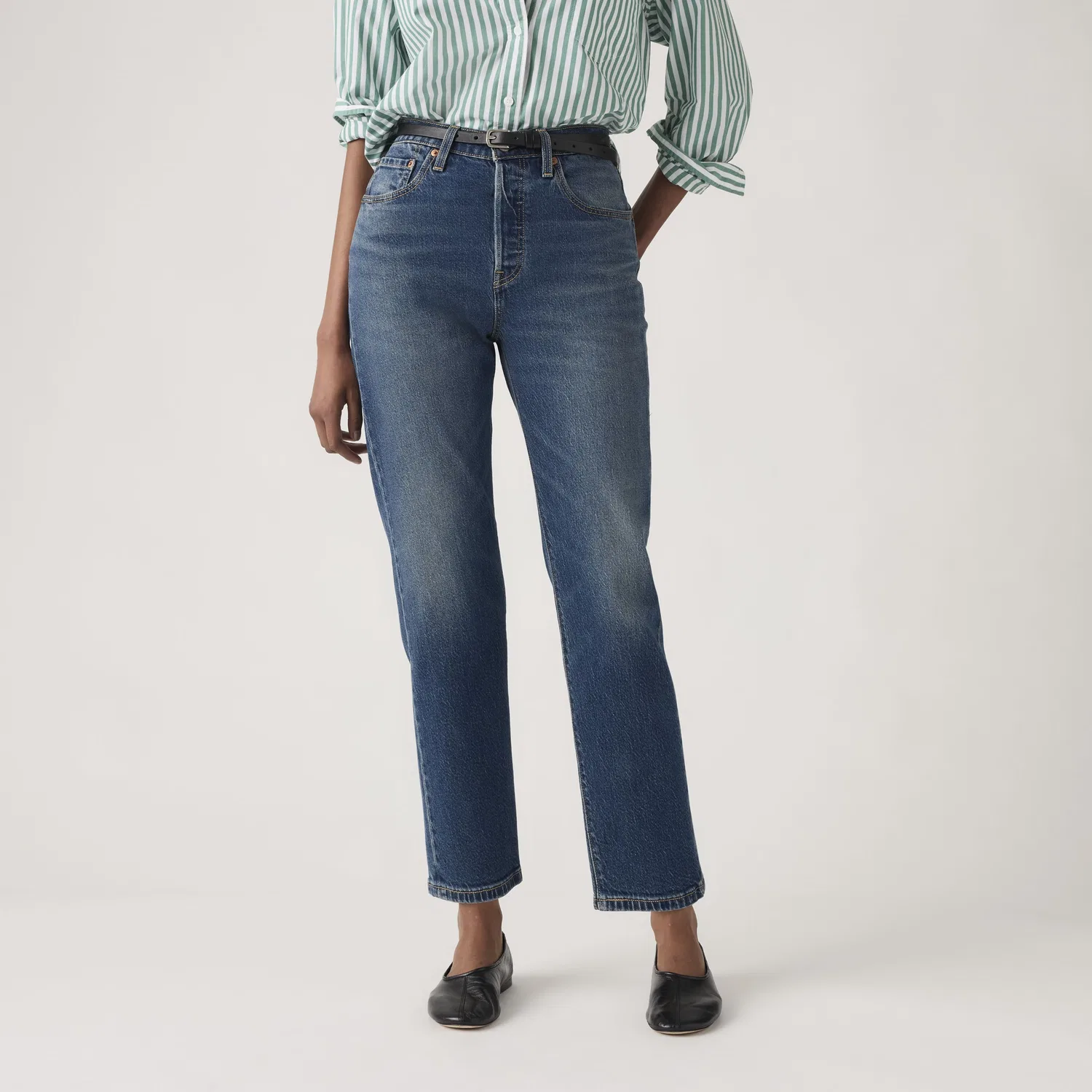 Женские укороченные легкие джинсы 501 Original Levi's, Dark Wash — фото 2