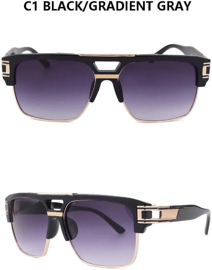 

Ретро-солнцезащитные очки класса люкс для мужчин, квадратные солнцезащитные очки для мужчин и женщин, ретро-солнцезащитные очки с квадратной оправой UQKY, Blue/White