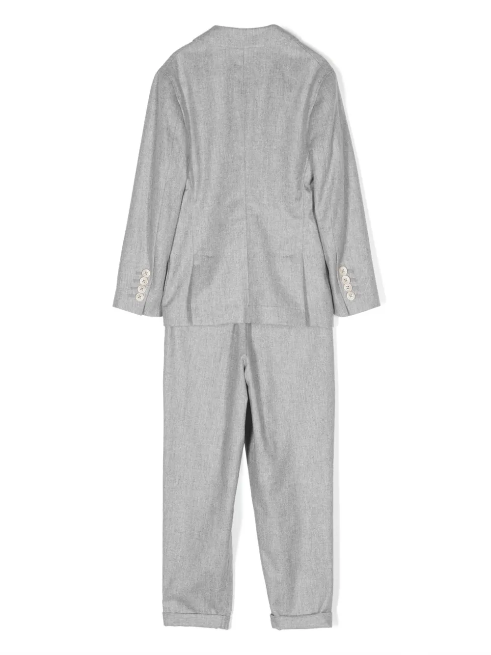 Костюм с однобортным пиджаком Brunello Cucinelli Kids, серый — фото 2