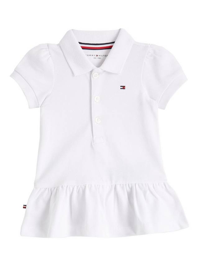 

Детское хлопчатобумажное платье-поло в стиле пике Tommy Hilfiger, белый