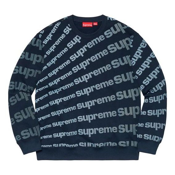 

Толстовка ss20 week 1 radial crewneck logo Supreme, синий