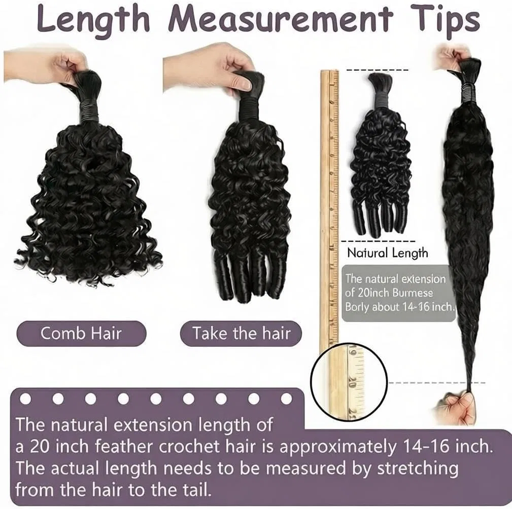 Волнистые волосы для плетения VIPbeauty Burmese Curly Bulk 100г 14 дюймов натуральный черный — фото 4
