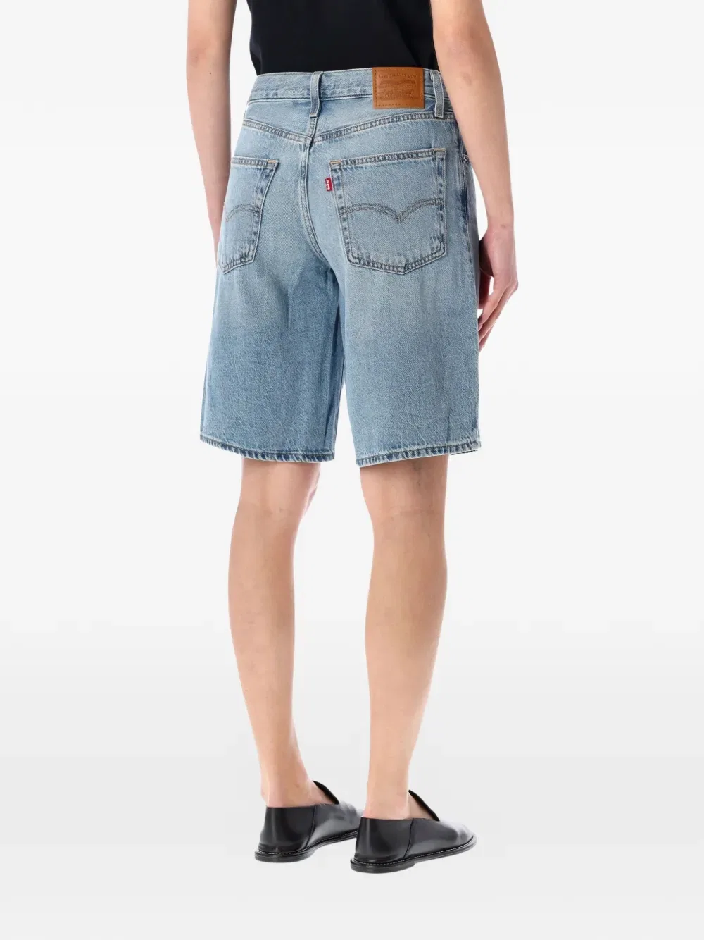 Широкие джинсовые шорты в стиле "папа" Levi'S, синий — фото 2